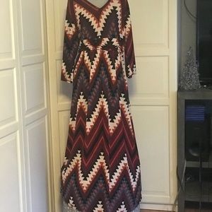 Aztec Print Maxi Dress